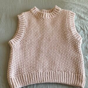 H&M Textured Knit Sleeveless Sweater - Cream